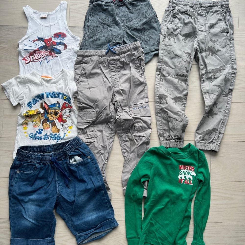 Set of 7 Lot Boy's Pants Tops Shorts Various Size 6
